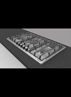 90cm built in hob in stainless steel with 05 Gas Sabaf Italy burner with WOK, German technology elegant design, 03 years warranty