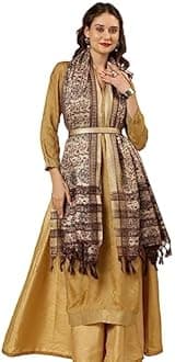 DUPATTA BAZAAR Women's Floral Silk Blend Dupatta
