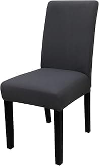 JQinHome Dining Chair Covers Dining Room Chair Slipcovers,High Stretch Removable Washable Parsons Chair Slipcover for Home Party Hotel Wedding Ceremony (Grey)