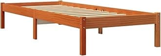 vidaXL Single Bed Frame - Solid Pine Wood, Wax Brown, Modern Design Bedstead with Plywood Slats, 90x190 cm Base