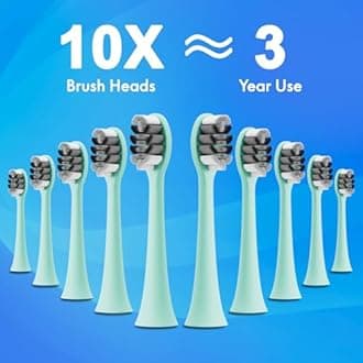 Portable Electric Soft Toothbrush with Travel Case, 90-Day Largest Battery Life, 10 Brush Heads, 15 Modes Deep Clean, Ergonomically-designed for Enhanced Comfort - Ideal Gift for Adults & Kids