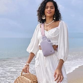 INICAT Travel Small Sling Bag Leather Crossbody Bags for Women Fanny Packs Cross Body Bag for Woman Cross Body Purses(Purple)