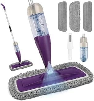CLDREAM Spray Mop for Floor Cleaning with 3pcs Washable Pads - Wet Dry Microfiber Dust Mop with 800 ml Refillable Bottle for Wood Floor Hardwood Laminate Ceramic Tiles Floors Dust Cleaning