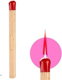 NIVEK Giant Match Stick Shaped Multipurpose Butane Refillable Lighter, Matchstick Novelty Lighter, Wood Color, Fun Cool Lighters (Wood Color)