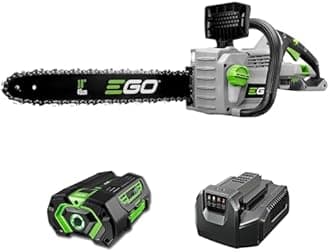 EGO POWER+ Chain Saw, 18” Battery Powered Chainsaw, Electric Cordless, Includes 56V 5.0Ah Battery and Charger – CS1804