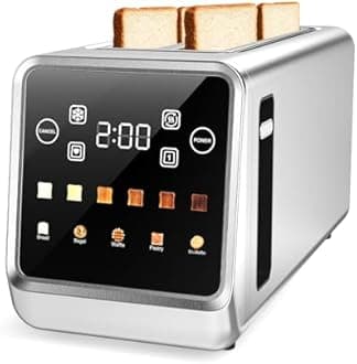 4 Slice Toaster with Long Extra-Wide Slot for Bagels & Artisan Bread | Single-Slice, Defrost, and Reheat Modes