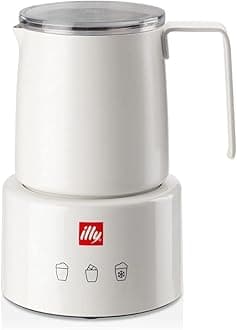 Illy Electric Milk Frother by Piero Lissoni for Hot & Cold Milk Foam & Hot Chocolate -White