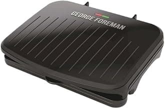 Family-Size Grill & Panini Press, Nonstick Ceramic Coating, Fat-Removing Slope, Adjustable Angle, Indoor/Outdoor Use