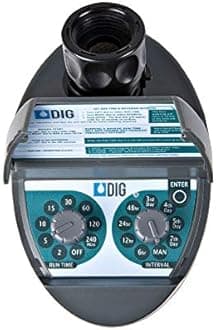 DIG, B092A 3/4” FHT X MHT Two- Dial Programmable Hose End Timer for Home Gardens and patios