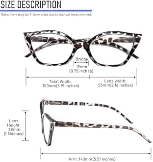 DXYXYO Cat Eye Reading Glasses for Women 3 Pack Anti Blue Light Computer Readers Stylish Retro with Spring Hinge