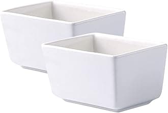 Sizikato 2pcs Pure White Porcelain Sugar Packet Holder Tea Bag Bowl, 5 Oz