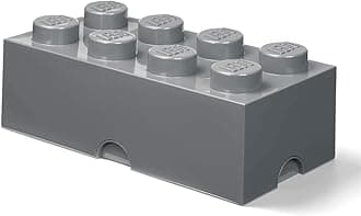 Room Copenhagen, LEGO Brick Box Stackable Storage Containers - Organizational Building Blocks - 19.69 x 9.84 x 7.09 Inches - Brick 8, Dark Stone Grey