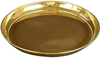 Copper Brass Thali Plate for Poojan Purpose Puja Thali for Home Wedding Gifts Pooja Samagri Thali