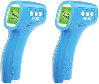 Vicks Non-Contact Infrared Thermometer for Forehead, Food and Bath – Touchless Thermometer for Adults, Babies, Toddlers and Kids – Fast, Reliable, and Clinically Proven Accuracy (Pack of 2)