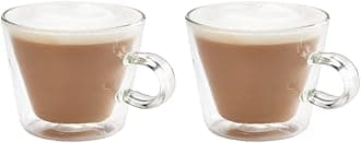 Judge Duo Flare Set of 2 Cappuccino Glass Coffee Cups with Handle, Hollow Vacuum Sealed, Heat Resistant, 250ml Cappuccino Glass