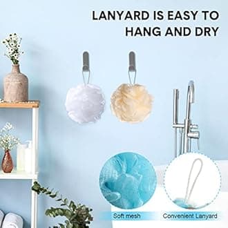 CHENGU 50 Pack Loofah Sponge Bath Sponge Shower Loofah Mesh Shower Ball Bath Pouf Wash Body Puff for Women Men, 30 g(Multicolor,Classic)