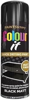 2x Black Matt All Purpose Aerosol Spray Paint 250ml Quick Drying Spray, Fast Dry and Excellent Coverage for Metal, Wood, Plastic and More by Diva Gift