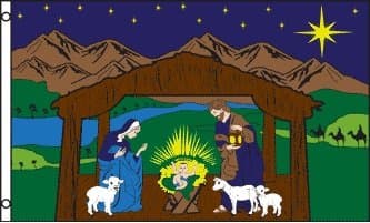 Nativity Scene Christmas Holiday Flag 3x5ft