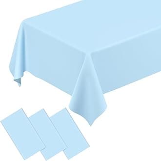 QISOLIY 3 Pcs Blue Tablecloth Blue Disposable Plastic Table Cloths for Parties Disposable, Waterproof Rectangular Blue Table Cover for Camping, Birthday, Party, Picnic 54 × 108 Inch