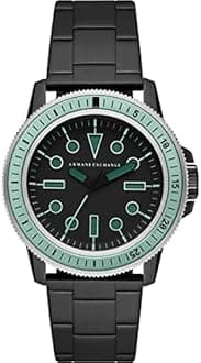 Armani Exchange A|X Men's Three-Hand, Black-Tone Stainless Steel Watch, AX1858, Black, bracelet