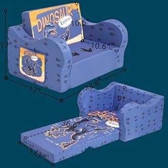 MOMCAYWEX T-Res Kids Sofa, 2-in-1 Kids Couch Fold Out, Convertible Sofa to Bed for Girls and Boys