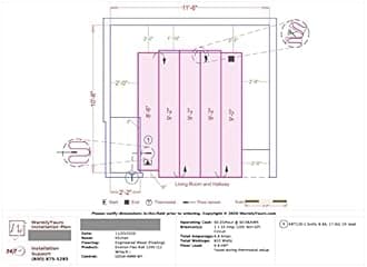 Electric Radiant Floor Heating for Carpet, Laminate and Floating Wood Floors - 67 sq.ft. Cut-and-Turn for Custom Fit – Ultra-Thin Heated Mat - WarmlyYours Environ 1.5 x 45 ft., 120V, 12 Watts/sq.ft.