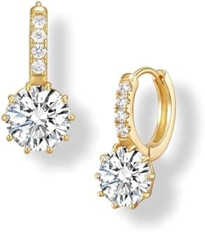 14K Gold Plated Chunky Gold Earrings for Women Knot Link Circle Geometric Drop Dangle Earrings Studs Trendy Jewelry