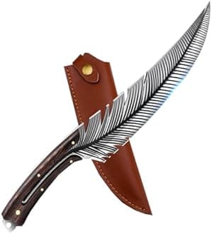 VCXOX Professional Chef Knives, Sharp Feather Boning Knife with Sheath High Carbon Steel Chef Knife Boning knife for Meat Cutting Cooking for Kitchen Outdoor Camping