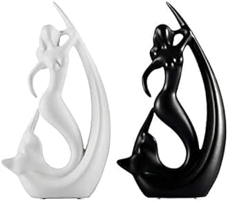 Mermaid Shape Ceramic Home Decor Figurine| Office or Living Room Showpiece Artifact for TV Unit Centre Table | Gift for All Occasions | (Mermaid Combo)