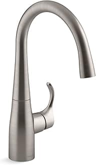 K-22034-VS 360 Degree Swing Spout Bar Faucet, Single-Handle, Vibrant Stainless, Entertainment Faucet, Secondary Faucet, Prep Faucet