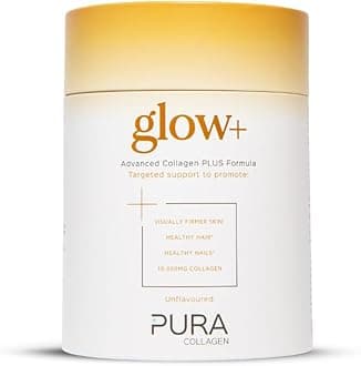Powdered Supplement Glow+, Hydrolysed Peptides, Hyaluronic Acid, Vitamins & Minerals, 28 Servings, 284 g
