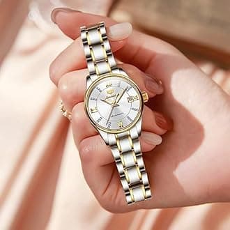 OLEVS Men's Casual Fashion Waterproof Gold Stainless Steel Band Quartz Gold Watches Gifts for Men