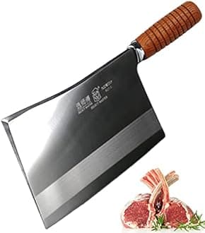 Mulberry Knife Meat Clever - Professional Chinese Chef Knife - Heavy Duty Bone Chopper Kitchen Knife - Ultra Thick Blade - For Home & Restaurant 2024 Gift