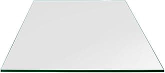 TroySys Square Glass Table Top, 1/4 Thick, Flat Polished Edge, Eased Corners, Tempered, 20 L x 20 W