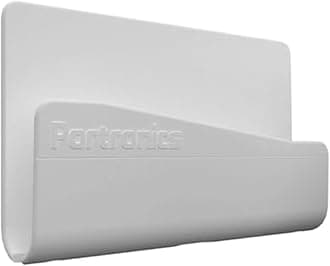 Portronics Modesk 101 Wall Mount Mobile Holder with Adhesive Strips, Charging Holder Compatible with iPhone, Smartphone and Mini Tablet (White)