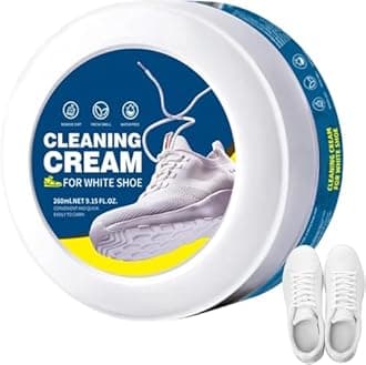 White Shoe Cleaning Cream, Practical Kit - Cream With Sponge, Shoes Whitening Cleansing, Stain Remover Cleansing For Shoe, Sneaker, No-Wash, Leather Shoes, White,