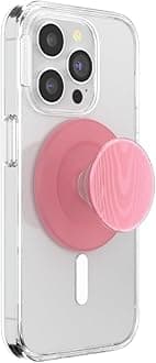 PopSockets Phone Grip for MagSafe, Magnetic Holder, Phone Stand, Cute Pink - Alum Moire Putty