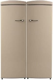 24 inch Frost Free Retro Refrigerator-Freezer Set (Bisque)