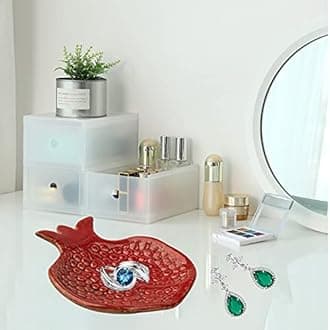 YU&CH- Spoon Rest 2 Pcs Spoon Holder for Stove Top Ceramic Spoon Rest for Kitchen Counter Spoon Rest for Stove Top Coffee Spoon Rest Pomegranate Shaped