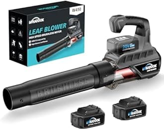 Leaf Blower Cordless with Battery and Charger: 2 Batteries 20V 4.0Ah Brushless Motor, Handheld Electric Leaf Blowers, Battery Powered Blowers for Lawn Care, Yard Leaves Cleaning, (Grey)
