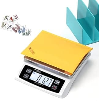 110 lb (50 kg) Digital Postal Scale, Piece Counting, Wide Stainless Steel Pan, AC Adapter, Backlit LCD, Multiple Weight Unit, Capacity: Max 50 kg (110 lb), MIN 5 g (0.2 oz), Division 1 g / 0.1 oz