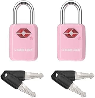 Mini TSA Approved Keyed Luggage Lock – One Key Opens All, Fits Tight Zipper Gaps & Small Pull Holes, Compact Travel Lock for Suitcases, Backpacks & Handbags