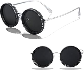 Adjustable Tint Round Polarized Sunglasses for Men – 1-9 Gears, ND Filter Lens, Tinted Eyewear for Beach & Outdoor Activities