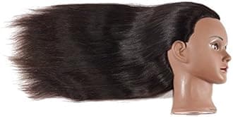 24"-26" 100% Human hair Mannequin head Training Head Cosmetology Manikin Head Doll Head with free Clamp (Black Hair)