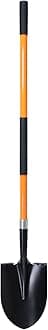 VNIMTI Heavy Duty Gardening Shovel, 56 Inch Round Blade with Fiberglass Handle (Orange)