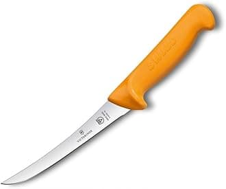 Victorinox "Swibo" Boning Knife with Curved Blade, Stainless Steel, Yellow, 16 x 5 x 5 cm