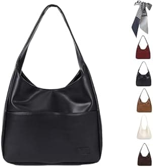 Shoulder Bag, Vegan Leather Trendy Soft Maya Tote Bag, College Tote Leather Hobo Handbag, Faux Leather Tote Bag Large Slouch