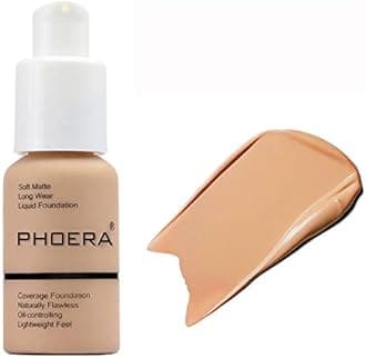 58g PHOERA Foundation Full Coverage Foundation Flawless Concealer Foundation Matte Oil Control Concealer Long Lasting Moisturizing Base Liquid Cover Cream Colour Changing Foundation for women&girls