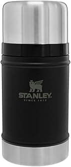 Classic Food Jar 24 oz | Vacuum Insulated Thermos Food Container | Wide Mouth Screw On Lid | Stainless Steel | BPA-Free | Black 2.0