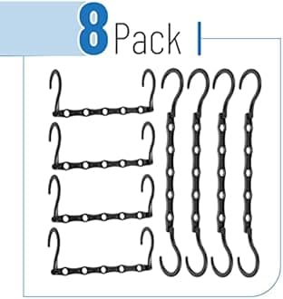 Mr. Pen Space Saving Hangers - Black, 8 Pack - Magic Hangers for Closet Space Savers